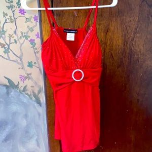 Red dressy tank top